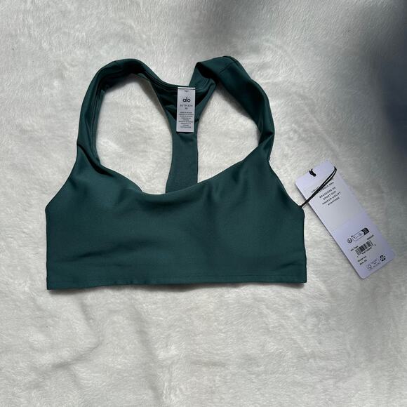 Alo Yoga 7/8 Airlift Leggings Advantage Racerback Bra Set Winter Ivy Green XS BN - Picture 8 of 16